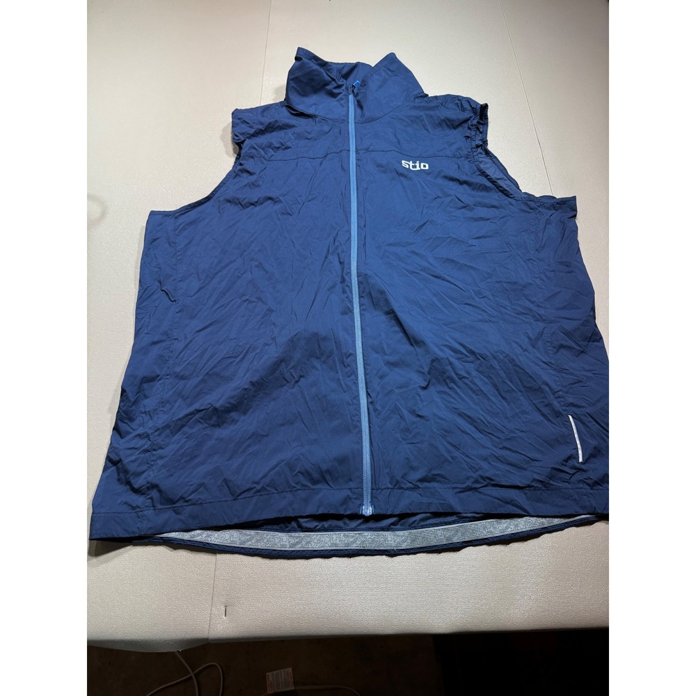 Stio Mens Second Light Vest Navy Blue Full Zip Windproof‎ Running Hiking XXL